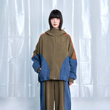 画像をギャラリービューアに読み込む, デニム コンボ フード ジップ ブルゾン|Nora Lily(ノラリリー)