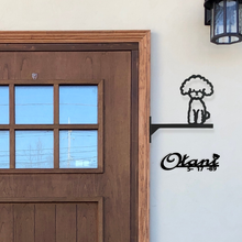 画像をギャラリービューアに読み込む, ルームサイン トイプードル ペット 犬がいます 突き出しタイプ ドアサイン ピクトサイン ドアプレート|gram(グラム)