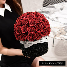 画像をギャラリービューアに読み込む, 尾州ツイードボウルブーケ 桃雫〈ピンクバラ50本〉|日本製グリッターローズ|IRiller(アイリエ)