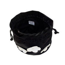 画像をギャラリービューアに読み込む, bucket drawstring bag<Leather flower motif-black->|Cherry on top(チェリーオントップ)