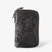 画像をギャラリービューアに読み込む, ラウンドファスナーミドルウォレット Type-3R 黒浸 / 三花バスケットウィーブ|Samurai Craft(サムライクラフト)