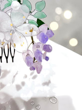 画像をギャラリービューアに読み込む, たっぷり金箔入りジャスミンと藤の花の櫛かんざし(金沢の純金箔)|ハピネスウェーブ