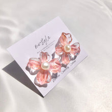 画像をギャラリービューアに読み込む, 水彩FlowerArtピンクピアス/イヤリング|mi-style(ミースタイル)