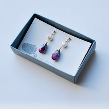 画像をギャラリービューアに読み込む, ハルモニア|淡水パールとムーンストーンの耳飾り|Une(ウーネ)