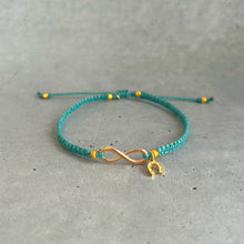 画像をギャラリービューアに読み込む, オリジナルワックスコードアンクレット インフィニティ×馬蹄 選べる3カラー|On Cloud Nine(オンクラウドナイン)