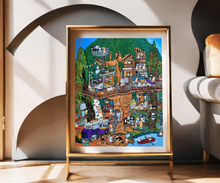 画像をギャラリービューアに読み込む, 柴犬と猫たちの秘密基地がポスターに|yoshie moriuchi ARTWORKS(ヨシエモリウチアートワークス)