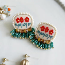 画像をギャラリービューアに読み込む, 赤いお花イヤリング|slowly&starry(スローリーアンドスターリー)
