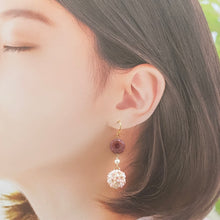 画像をギャラリービューアに読み込む, フラーレン ピンクオパール 2mm チェコビーズフラワー ピアス・イヤリング|紬(ツムギ)