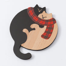 画像をギャラリービューアに読み込む, 【クリスマス限定パッケージ】木製コースター・プレート|ねこまみれ〈ほっこりレッド〉|Ten&O