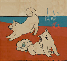 画像をギャラリービューアに読み込む, リラックスした2匹の柴犬・大正浪漫柴|yoshie moriuchi ARTWORKS(ヨシエモリウチアートワークス)