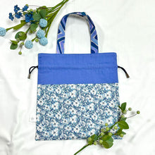 画像をギャラリービューアに読み込む, パッチワーク巾着バッグ(青)|Nikomatch(ニコマッチ)