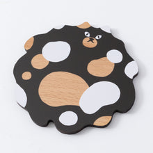 画像をギャラリービューアに読み込む, 猫雑貨・木製プレート&コースター【ねこまみれ メルティ黒】|Ten&O