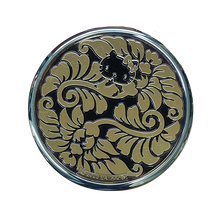 画像をギャラリービューアに読み込む, コンパクトミラー・はろうきてい・丸花フラット・黒 (シルバー・バージョン)|Cuprum by ISHIWATA(クプラム バイ イシワタ)