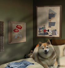 画像をギャラリービューアに読み込む, 牡丹とへそ柴キャンバスアート|yoshie moriuchi ARTWORKS(ヨシエモリウチアートワークス)