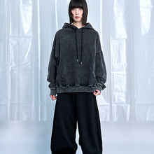 画像をギャラリービューアに読み込む, デニムルック プルオーバー スウェットフーディー|Nora Lily(ノラリリー)