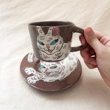 画像をギャラリービューアに読み込む, ソーサーカップ ねこA|ヨシウラチヒロ