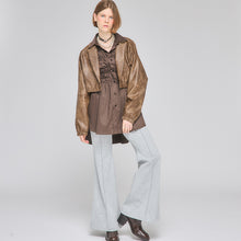 画像をギャラリービューアに読み込む, フェイクレザー テーラード コンビネーション ブルゾン|Nora Lily elle(ノラリリーエル)