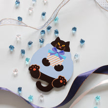 画像をギャラリービューアに読み込む, 猫雑貨・木製プレート&コースター【ねこまみれ 推し色 青】|Ten&O Art+Craft(テンアンドオー アートクラフト)
