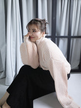 画像をギャラリービューアに読み込む, stripe zip Knit|Mistletoe(ミソルト)