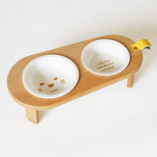 画像をギャラリービューアに読み込む, もぐもぐスタンド フードボウル 陶器 《猫用》 ご飯台 食事台|TOSMU(トスム)