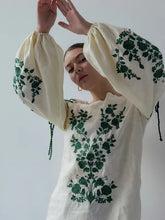 画像をギャラリービューアに読み込む, リネン 刺繍ブラウス「ロマンティック」|Ukrainian Embroidery Wear ”Mavka”(ウクライナシシュウノアパレル マウカ)