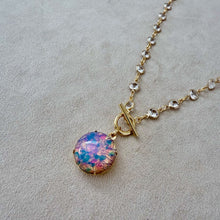 画像をギャラリービューアに読み込む, 【ネックレス】春の光を纏うファイアオパール&クリスタルチェーンのネックレス