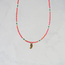 画像をギャラリービューアに読み込む, 【2点セット】ビーズフリンジピアスとピューターチャームネックレス カーマインレッド (イヤリング変更可)ギフトボックス|Ahki Beadwork(アーキービーズワーク)