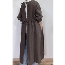 画像をギャラリービューアに読み込む, 上質リネンの割烹着ワンピース ナチュラルカラー|かっぽう着屋(カッポウギヤ)