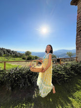画像をギャラリービューアに読み込む, 上質インドコットン ノースリーブマキシドレス カプリブルー×レモンドロップイエロー|MANGALA ARATI(マンガラ アーラティー)