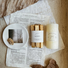 画像をギャラリービューアに読み込む, パロサント&ホワイトキャンドルギフトセット(ホワイトトレー)|gis(ギス)