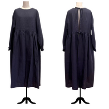 画像をギャラリービューアに読み込む, 上質リネンの割烹着ワンピース ナチュラルカラー|かっぽう着屋(カッポウギヤ)