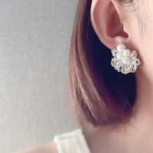 画像をギャラリービューアに読み込む, パールリッチビジューレース(シルバー)|Jewel tree(ジュエルツリー)