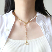 画像をギャラリービューアに読み込む, ブレスレットにもなる!サージカルステンレスチェーンと2style淡水パールのハーフネックレス|FT2 works(エフティーツーワークス)