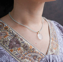 画像をギャラリービューアに読み込む, Pendant / vintage glass top × natural stones|soiesoie(ソワソワ)