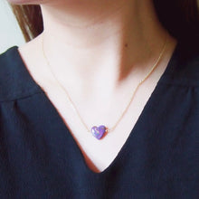 画像をギャラリービューアに読み込む, 大人ハートパープルコッパーターコイズネックレス|SAKURA jewelry(サクラジュエリー)