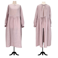 画像をギャラリービューアに読み込む, 上質リネンの割烹着ワンピース ナチュラルカラー|かっぽう着屋(カッポウギヤ)
