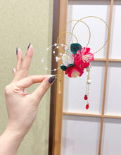 画像をギャラリービューアに読み込む, 斑入り椿と金沢金箔の簪|ハピネスウェーブ