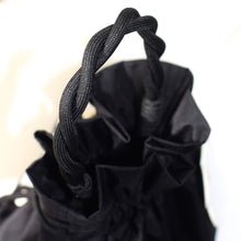画像をギャラリービューアに読み込む, bucket drawstring bag<Leather flower motif-black->|Cherry on top(チェリーオントップ)