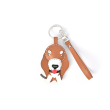 画像をギャラリービューアに読み込む, ハンドメイドレザー製キーホルダーチャーム WANCO・ダックスフント|WOODPEPE(ウードペペ)