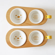画像をギャラリービューアに読み込む, もぐもぐスタンド フードボウル 陶器 《猫用》 ご飯台 食事台|TOSMU(トスム)