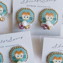 画像をギャラリービューアに読み込む, ねこピアス 茶白ねこ|slowly&starry(スローリーアンドスターリー)