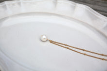 画像をギャラリービューアに読み込む, 「月の雫珠」国産あこや真珠バロックパール*サージカルステンレス・ネックレス「スタッドチェーン」|ツバメ舎(ツバメシャ)