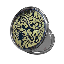 画像をギャラリービューアに読み込む, コンパクトミラー・はろうきてい・丸花フラット・黒 (シルバー・バージョン)|Cuprum by ISHIWATA(クプラム バイ イシワタ)