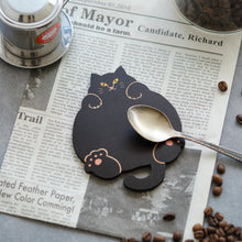 画像をギャラリービューアに読み込む, 猫雑貨・木製プレート&コースター【ねこまみれ 腹見せのあにゃん】|Ten&O