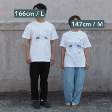 画像をギャラリービューアに読み込む, イカとタコのDJユニットTシャツ CHOOSEBASE限定色(white × bluegray)|aosansyo(アオサンショウ)