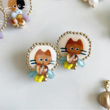 画像をギャラリービューアに読み込む, ねこピアス 茶ねこ|slowly&starry(スローリーアンドスターリー)