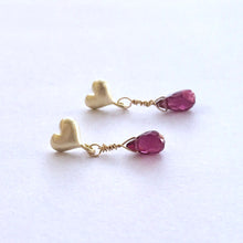 画像をギャラリービューアに読み込む, 【1月誕生石】志 ー kokorozashi ー |ローゼライトのハートピアス|Une(ウーネ)