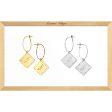 画像をギャラリービューアに読み込む, 四角いプレート付きピアス|ARAMA TOKYO(アラマトーキョー)