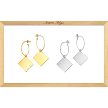 画像をギャラリービューアに読み込む, 四角いプレート付きピアス|ARAMA TOKYO(アラマトーキョー)