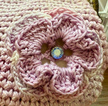 画像をギャラリービューアに読み込む, 薄紫のミニポーチ パンジー付き|M'S CROCHET(エムズクロシェット)